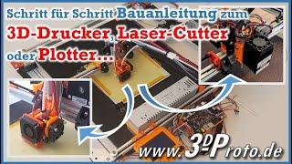 So baut man einen 3D-Drucker Lasercutter oder Plotter Bauanleitung zum Flatboy www.3d-Proto.de