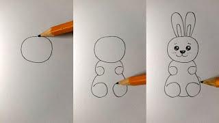 Как легко нарисовать ЗАЙЦА КРОЛИКА карандашом поэтапно