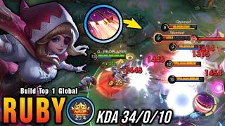 34 Kills + 2x MANIAC MVP 20.4 Points Ruby The Real Monster - Build Top 1 Global Ruby  MLBB