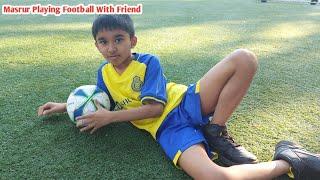 Masrur Playing Football With Friend  Cypress Hills Playground Park