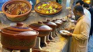 BUFFET IN VILLAGE OF PAKISTAN  30+ Dishes - Desi Chicken Saag Mutton Paya  Desi Street Food