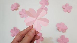 How To Make Cherry blossom cutting paper flower - Sakura Paper Flower Tutorial - Lana Paper Flowers