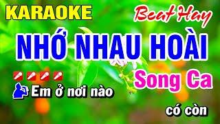 Karaoke Nhớ Nhau Hoài Song Ca Beat Hay Nhạc Sống  Hoài Phong Organ