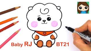 How to Draw BT21 BABY RJ  BTS Jin Persona