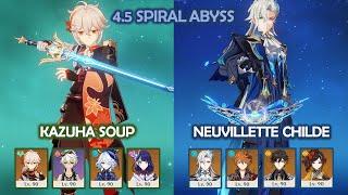 Kazuha Soup & Neuvillette Childe - 4.5 Spiral Abyss - Genshin Impact
