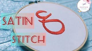 How to do Satin Stitch Embroidery For beginners تطريز غرزه الحشو