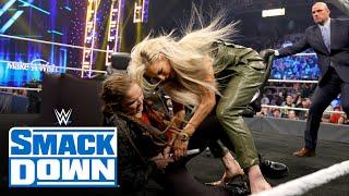 Ronda Rousey turns the tables on Charlotte Flair during contract signing SmackDown April 22 2022