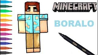 Easy Drawing MineCraft Skin I Kolay MineCraft Boralo Çizimi I MineCraft Nasıl Çizilir?