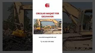 Circular magnet for excavator  Electro Magnetic Industries #materialhandling  #industrialsolutions