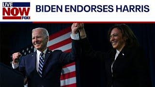 Biden endorses VP Kamala Harris after dropping out  LiveNOW FOX