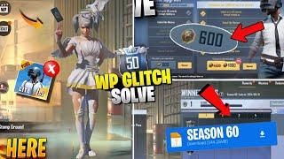 Season 60 Winner pass Biggest Glitch Problem Solved   600 bc Glitch Pubg Lite  Winner pass Glitch