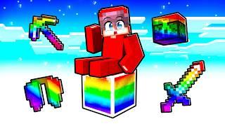 Minecraft But It’s One OP RAINBOW Block