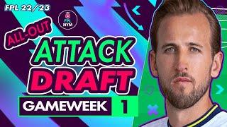 FPL GW1 ATTACK DRAFT - KANE HAALAND & SALAH +TRENT & JESUS Fantasy Premier League Tips 202223