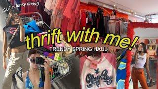 thrift with me for SPRING 2021 + trendy vintage TRY ON HAUL y2k thrifted bikinis and MORE