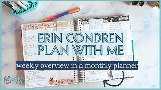 Erin Condren Functional Plan with Me Simple + Minimal Weekly Overview on Monthly Planner Notes Page