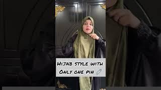 Hijab style with only one pin   #shorts #hijabtutorial #hijab style #viral