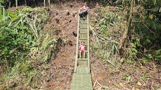 Build bamboo stairs and prepare the ground to build the barn