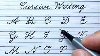 How to write English capital letters ABCD  Cursive writing A to Z  Cursive handwriting practice