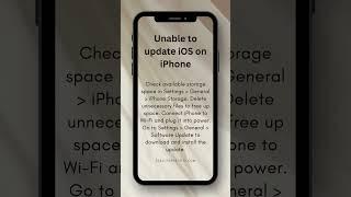 Unable to update iOS on iPhone