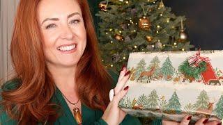 Wrapping Presents by the Crackling Fire  ASMR  Paper Unboxing Tape Gifts Decorations