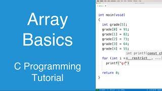 Array Basics  C Programming Tutorial