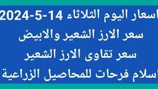 اسعار اليوم الثلاثاء 1452024 سعر الارز الشعير سعر الارز الابيض سعر تقاوى الارز الشعير اليوم