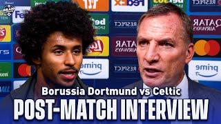 Brendan Rodgers Karim Adeyemi & more  Dortmund vs Celtic  Post-Match Interview  CBS Sports