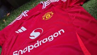 MANCHESTER UNITED NEW  OFFICIAL AUTHENTIC HOME SHIRT KIT UNBOXING AND REVIEW 202425