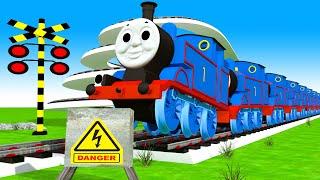 【踏切アニメ】あぶない電車 Train Thomas Jump  Fumikiri 3D Railroad Crossing Animation#1