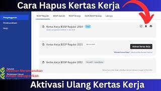 Cara Hapus Kertas Kerja dan Aktivasi Ulang Kertas Kerja di ARKAS 4