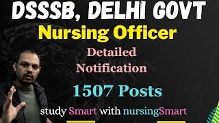 DSSSB Nursing Officer  1507 posts  विस्तृत नोटिफिकेशन  #dsssb_nursing_officer