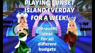 Playing Sunset Island Pageants Everyday For A Week️{Royale High Outfit ideas for all budgets}