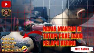 BELAJAR MENGGAMBAR DI BADAN WANITA TUTUPI NAMA MANTAN PAKE DAUN KELAPA KERING MANADO TATTOO ARTIST