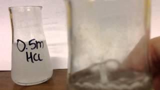 Hydrochloric Acid and Magnesium. What do you see when you react HCl and Mg?