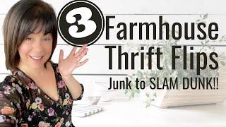 ALL NEW VIDEO 3 Farmhouse Thrift Flips  Farmhouse Junk to SLAM DUNK