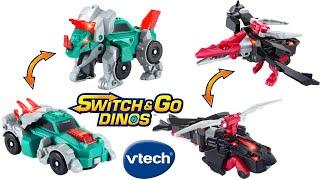 Vtech Switch and Go Transforming Dinosaur toys Triceratops and Pterodactyl