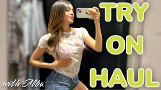 Lacy See Through Try On With Alba 4K Transparent Clothes Try on Haul 