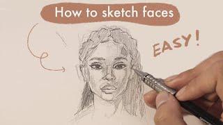 How to sketch a face for beginners real time tutorial