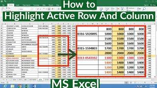 How to Highlight Active Row and Column in MS Excel  Highlight Current Row And Column in MS Excel