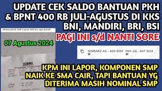 UPDATE CEK SALDO BANTUAN PKH BPNT JULI-AGUSTUS BAGI KOMPONEN NAIK JENJANG PAGI INI AKHIRNYA CAIR️