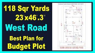 23x46.3 West facing Best house Plan budget plan for west road plots best plans for west face plots