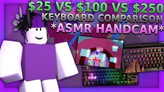 $25 vs $100 vs $250 Keyboard ASMR HAND-CAM - Tower of Hell - ROBLOX Keyboard Comparison
