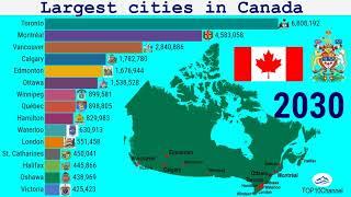 Largest cities urban agglomerations in Canada 1950 - 2035