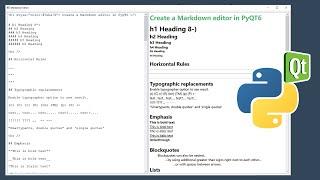 Create A Markdown Editor With Python  PyQt6 Tutorial
