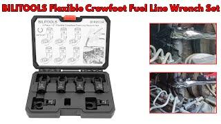 38 & 12 Drive Flex-Head Crows Foot Line Wrench Set Metric 12 - 19 mm