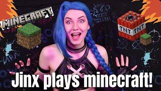 Jinx Plays Minecraft Ft. A LOT of TNT  Jinx Arcane Cosplay Skit