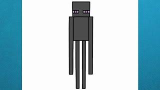 How to draw Enderman from Minecraft