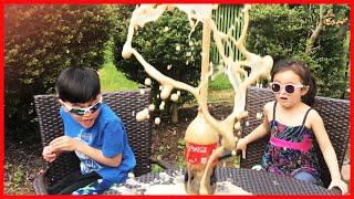 Learn Colors with Coke and Mentos Soda Experiment