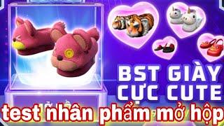 Free fire test nhân phẩm mở hộp bst săn giầy cute tốn bao nhiêu kim cương