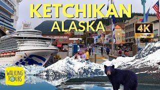 Ketchikan Alaska Tour of Cruise Port Downtown and Shopping  4K Walking Tour